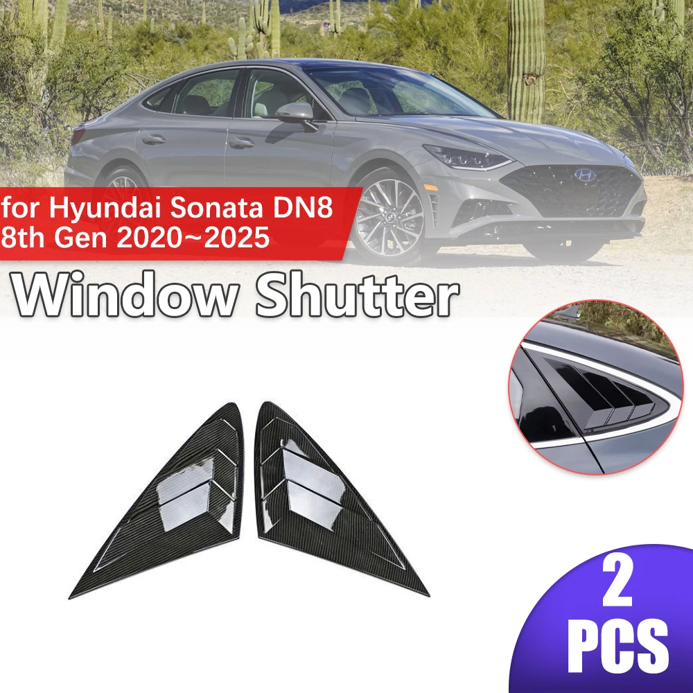 

Car Shutter for Hyundai Sonata DN8 8th Gen 2020~2025 2021 2022 2023 Rear Side Window ABS Louvers Triangular Sticker Accessories