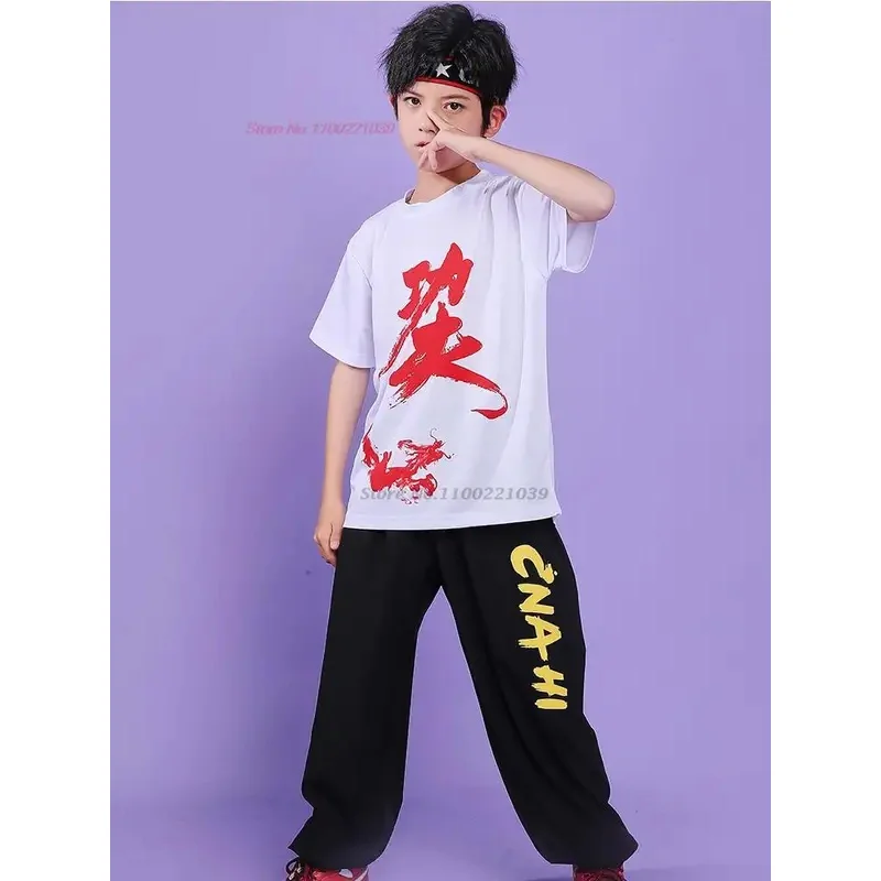 زي الووشو الصيني التقليدي لعام 2025 زي التنين الوطني مطبوع للأطفال زي تاي تشي الكونغفو قميص + فستان أطفال مع سروال داخلي زي فنون الدفاع عن النفس