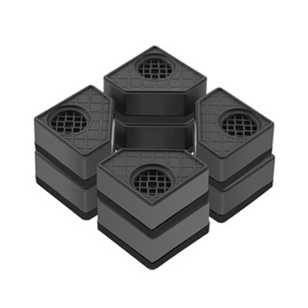 Anti Vibration Pads for Washing Machine Washer Dryer Pedestals Wearing Square Rubber Foot Pads Pedestals Double-Deck