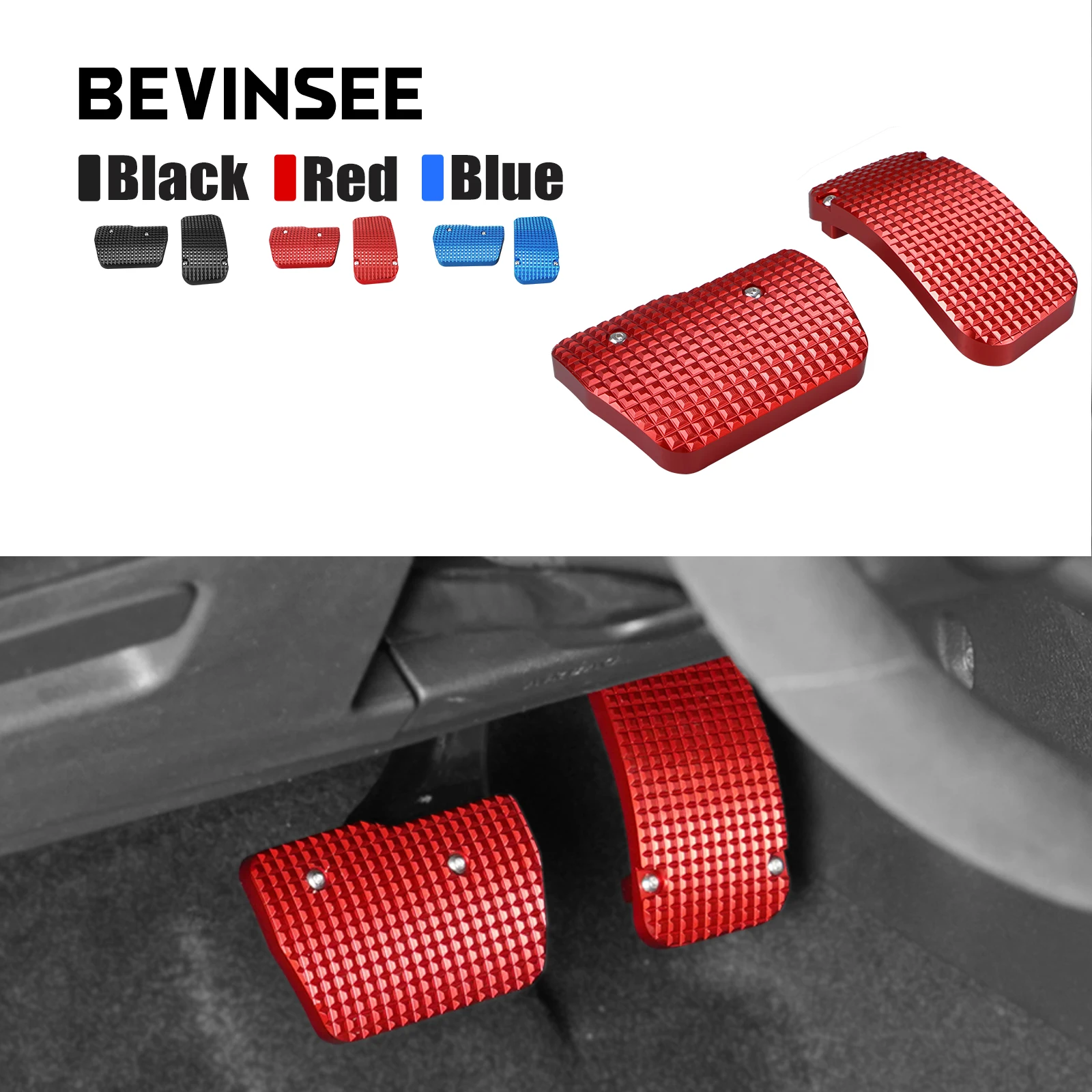 

BEVINSEE Aluminum Car Brake Gas Pedals Clutch Rest Pedal for VW for Golf 7 for Audi A3 8V RS3 for SEAT Leon 5F for Skoda Octavia