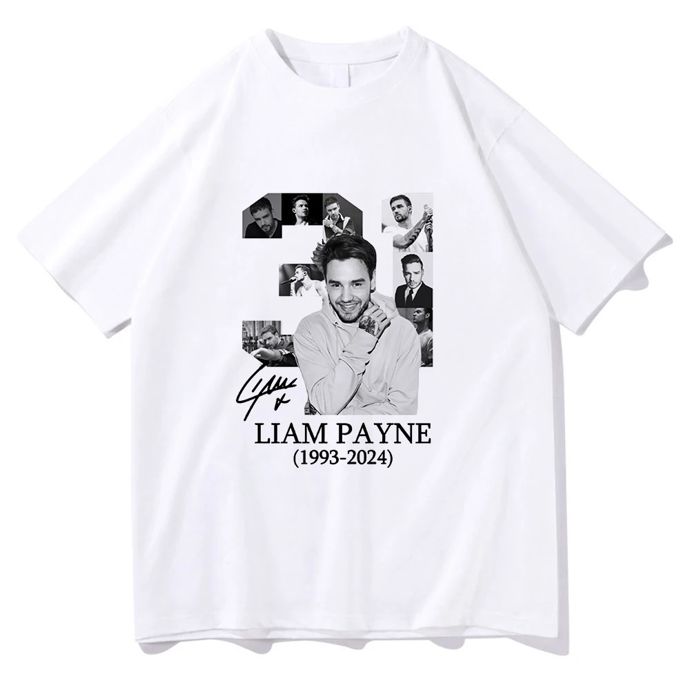 Liam Payne Rest in Music 2024 Tshirts Retro Men/women Clothing Unisex Cotton Short Sleeve Tops Graphic TShirt Vintage Clothes