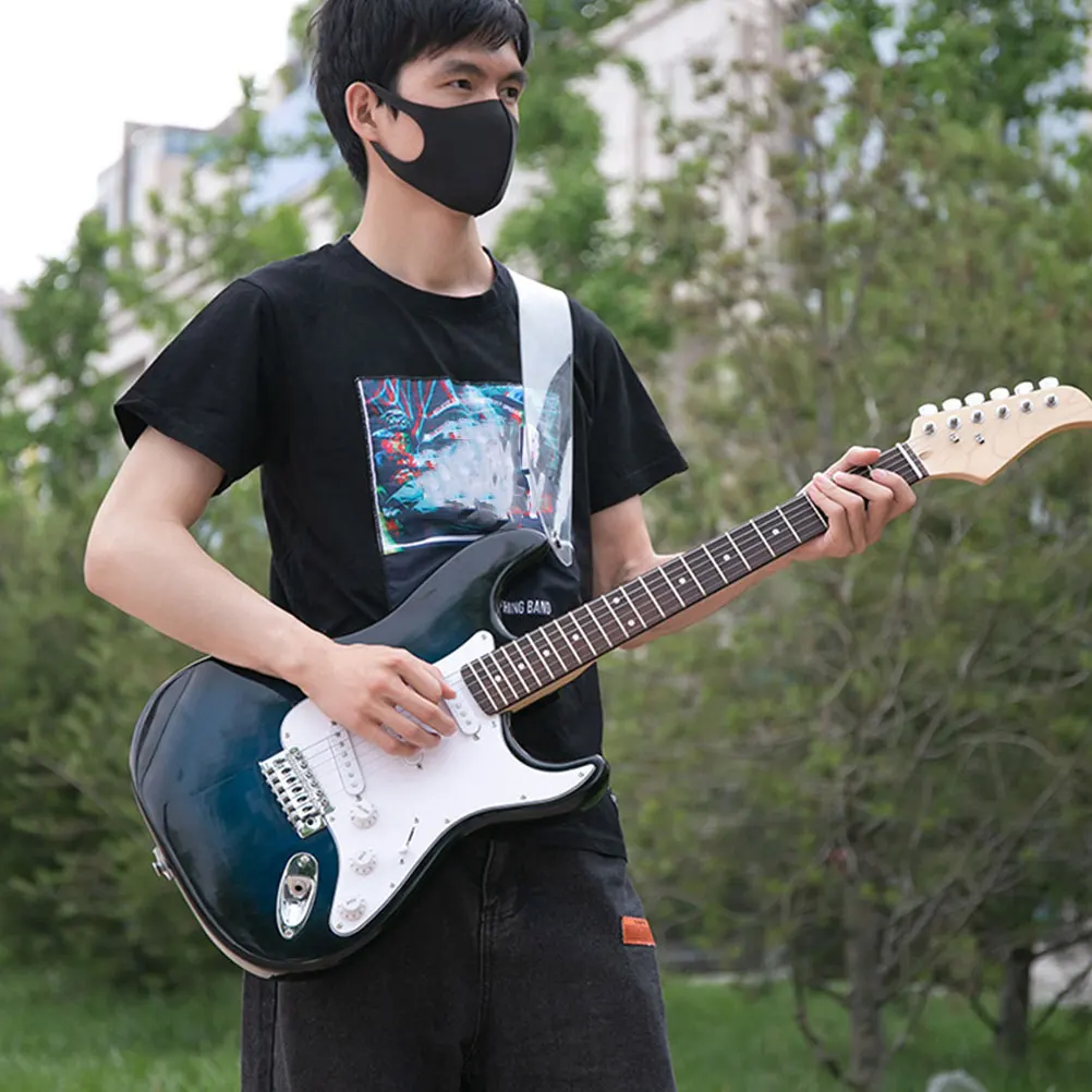 

Guitar Strap Premium Instrument Accessory Durable Comfortable Adjustable Print Simple Chic Belt For Electric Bass