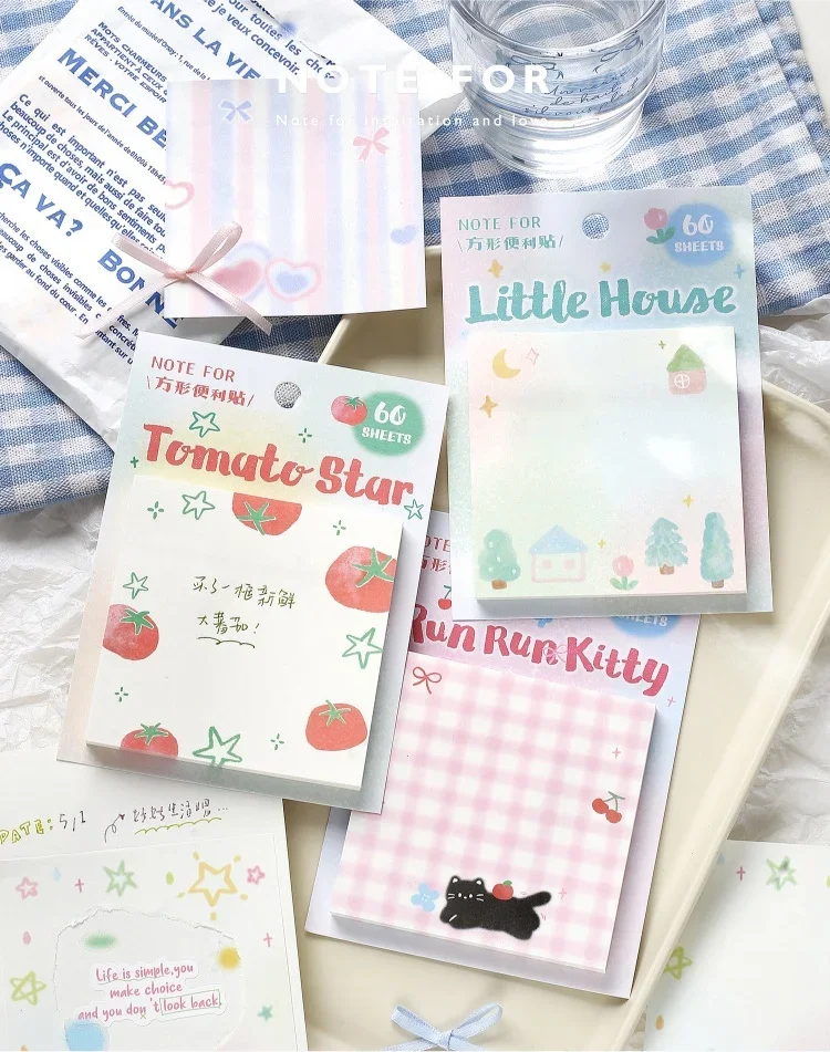 60 Stück/Set Kawaii Ins Nachrichten-Memo Handgemachtes Material Scrapbook Hintergrundpapier Koreanisch Japanisch Schul- und Bürobedarf DIY Geschenk – Detail 1