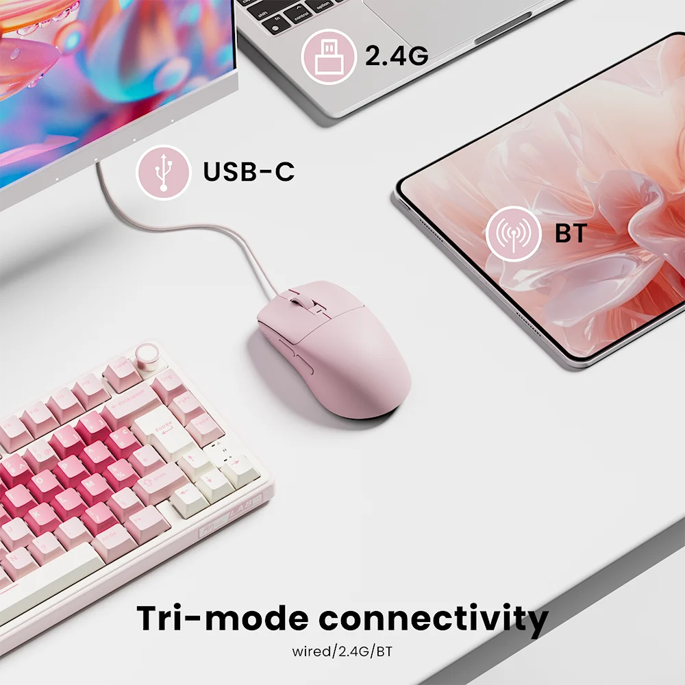 RK Royal Kludge M30Pro/M3/MG5 Tri-mode Wireless Mouse PAW3311/PAW3950 Sensor 12000DPI/26000DPI Bluetooth Mouse Gamer RK Software