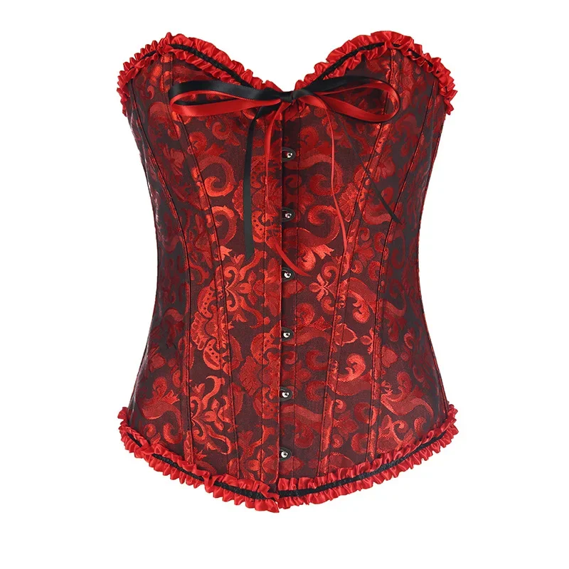 ผู้หญิงเซ็กซี่ Bustier Lace Up Corset Top Corset Boned เอวเทรนเนอร์ชุดชั้นใน Overbust Corsets Body Shaper Plus ขนาด 819