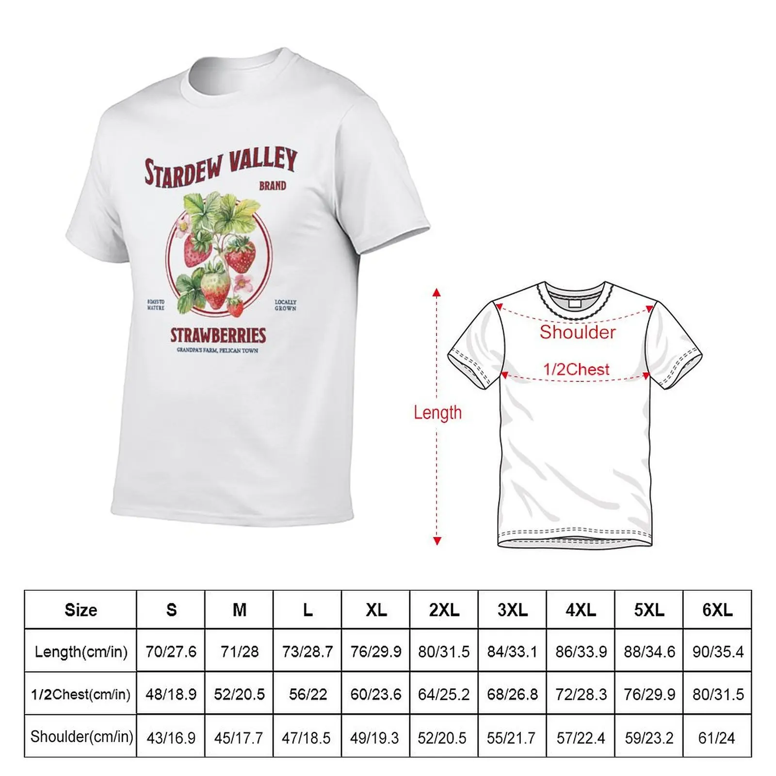 cotton graphic funny man shirts graphic Strawberries man Valley shirt T-Shirt man shirt t t Stardew for t