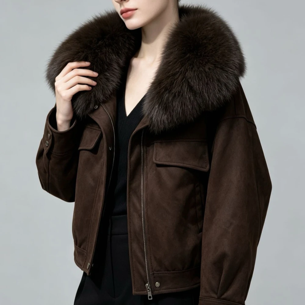 Women's Winter Down Jacket Cold Weather with Fur Collar Down Coat Warm Outerwear for Casual Seasonal Travel Wear Windproof