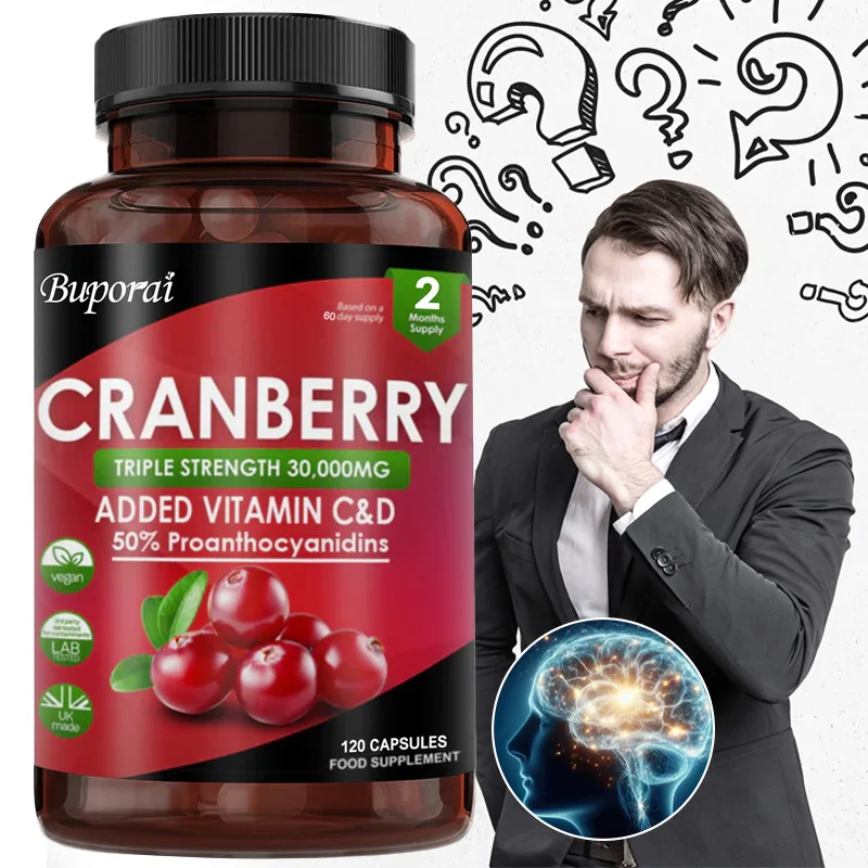 

Cranberry Supplement - Helps Cleanse and Maintain The Health of The Urinary System and Control Bladder Function, Non-GMO