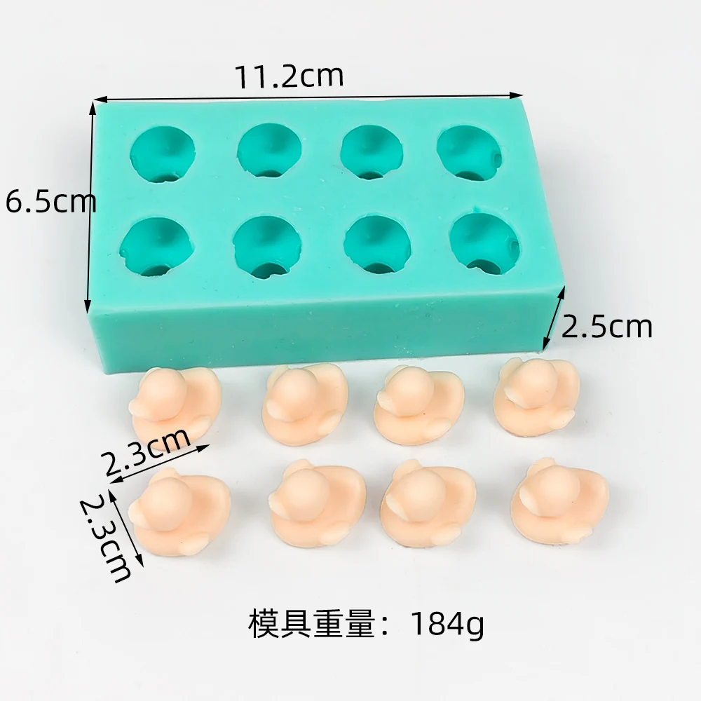 PRZY 8 Holes Animal Mini Duck Mold Fondant Mould 3D Cute Lovely Ducks Clay Resin Mold Silicone Mousse Cake Molds DW0434