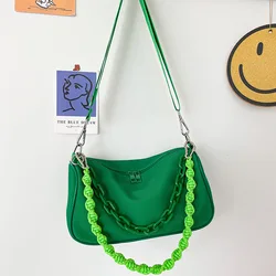 Fashion Nylon Summer Bags Women Chain Crossbody Shoulder Bag 2022 New Style Casual Candy Color Female Messenger Bag for Women