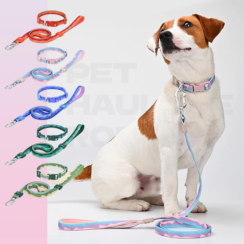 

Pet Dog Collar Leash Set Durable Thickened Leash Set Adjustable Pet Collar Leash Small Medium Large Dog Training Accessories