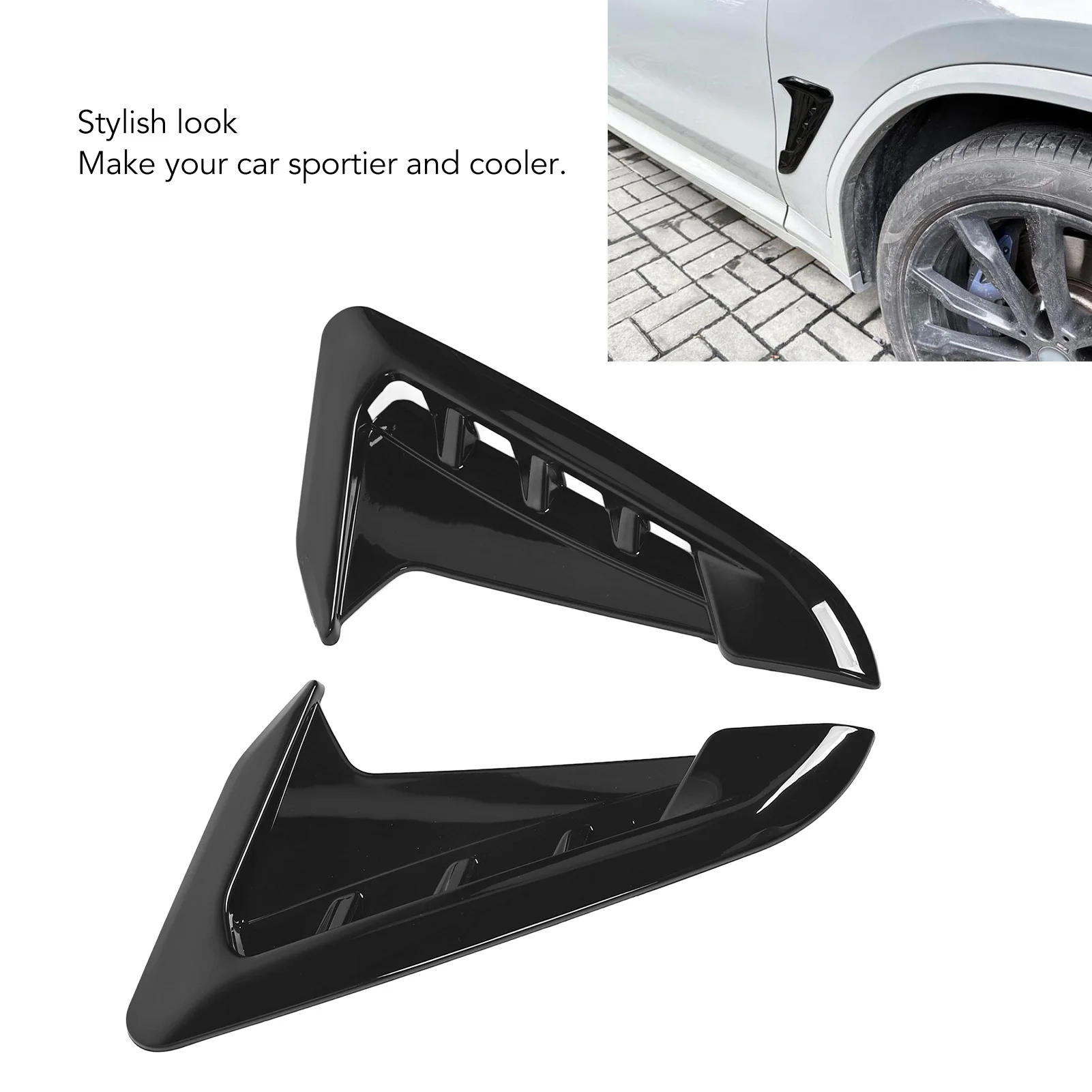 Car Side Vent Trim High Strength Fadeproof Left Right Lightweight Marker Mudguard Side Wing Trim for X3 G01 X4 G02 M Sport