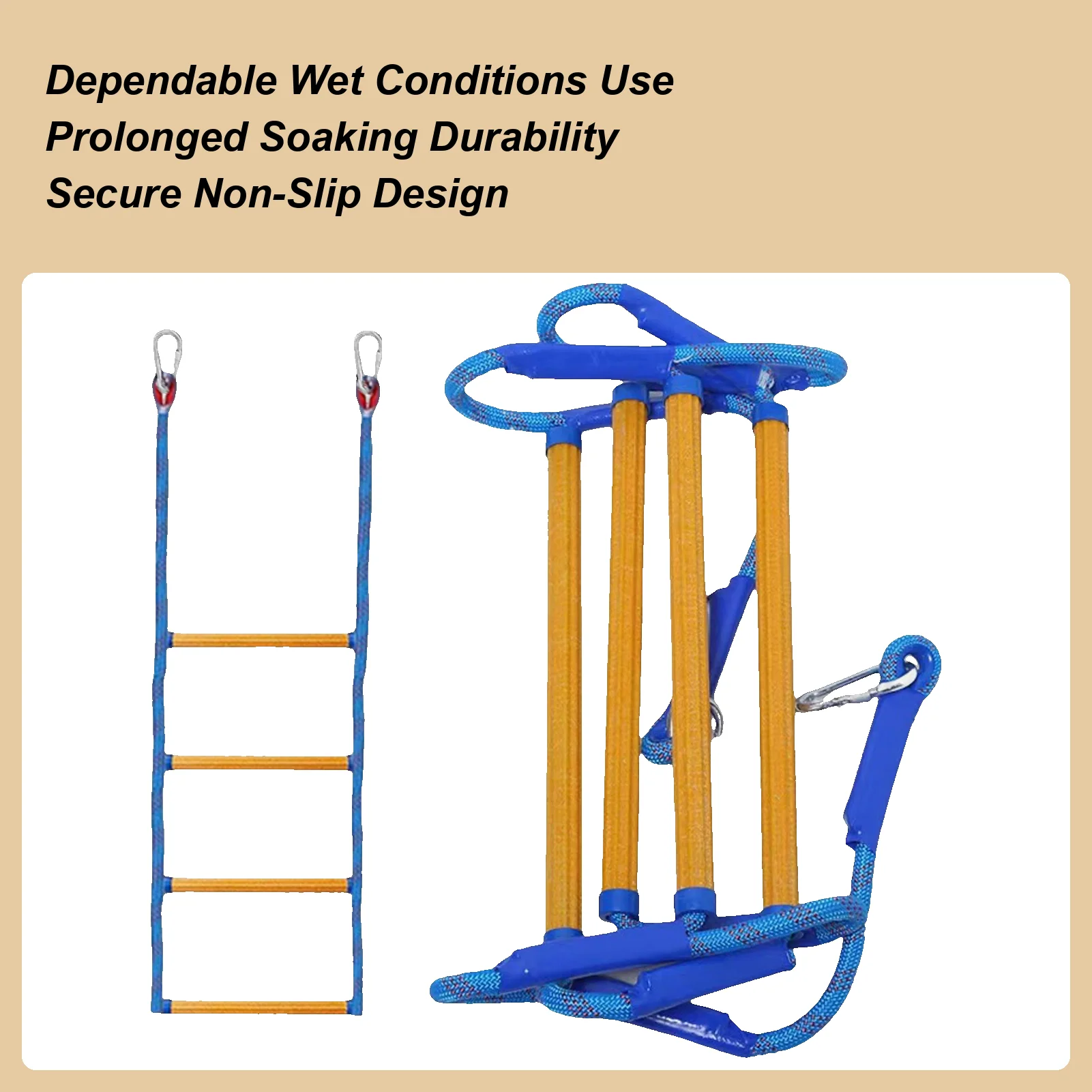 

Ladder for Boat Foldable Assist Boarding Boat Ladder Climbing Portable Accessories Steps for Launch Kayak Boating Boarding
