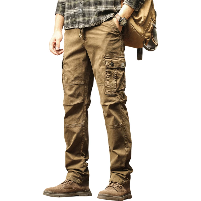 Drop shipping 2024 new autumn mens military cargo pants straight fit casual tatical trousers long trousers AXP119