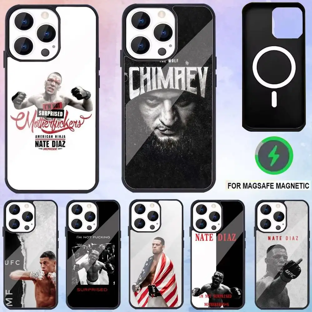 

N-Nate D-Diaz Boxing Phone Case For iPhone17,16,15,14,13,12,11 Plus,Pro Max Magnetic Magsafe Wireless Charging