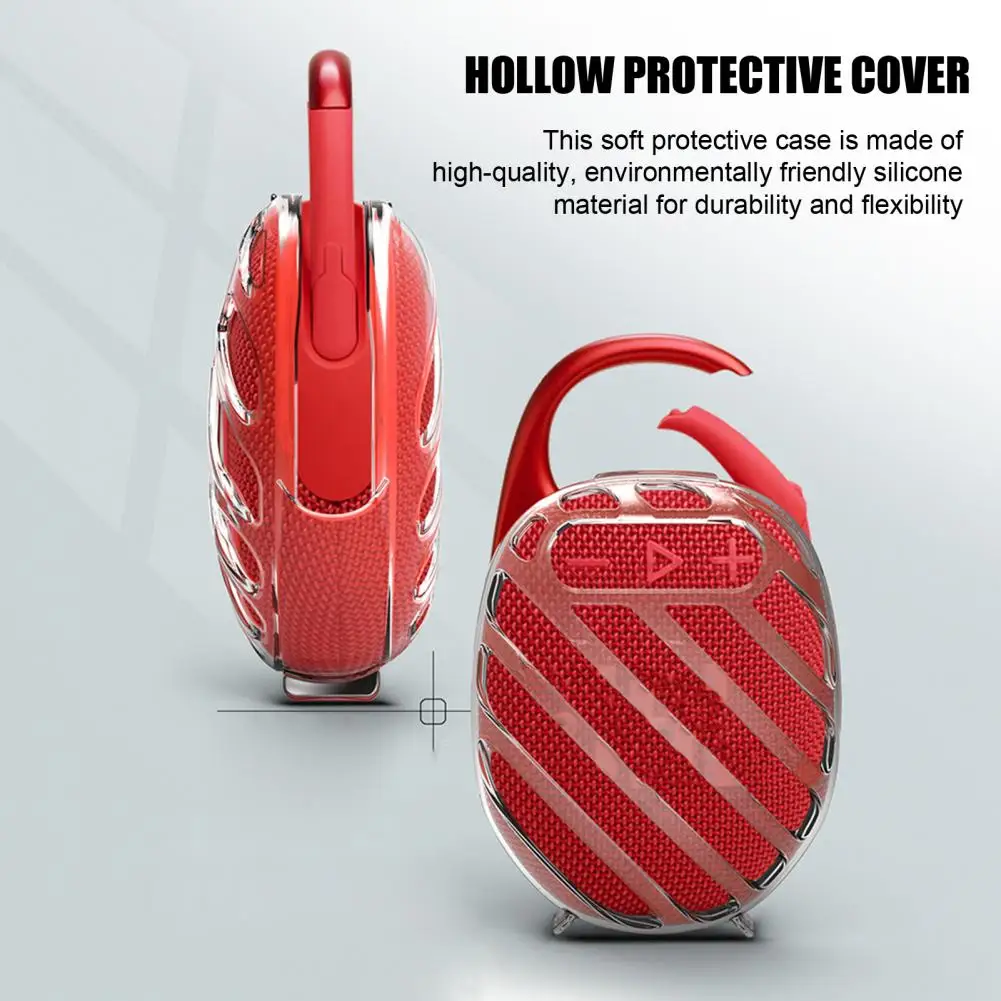 TPU Transparent Case Speaker Protective Cover Shockproof Impact Resistant Drop-Proof Transparen Protective Case For JBL CLIP 5