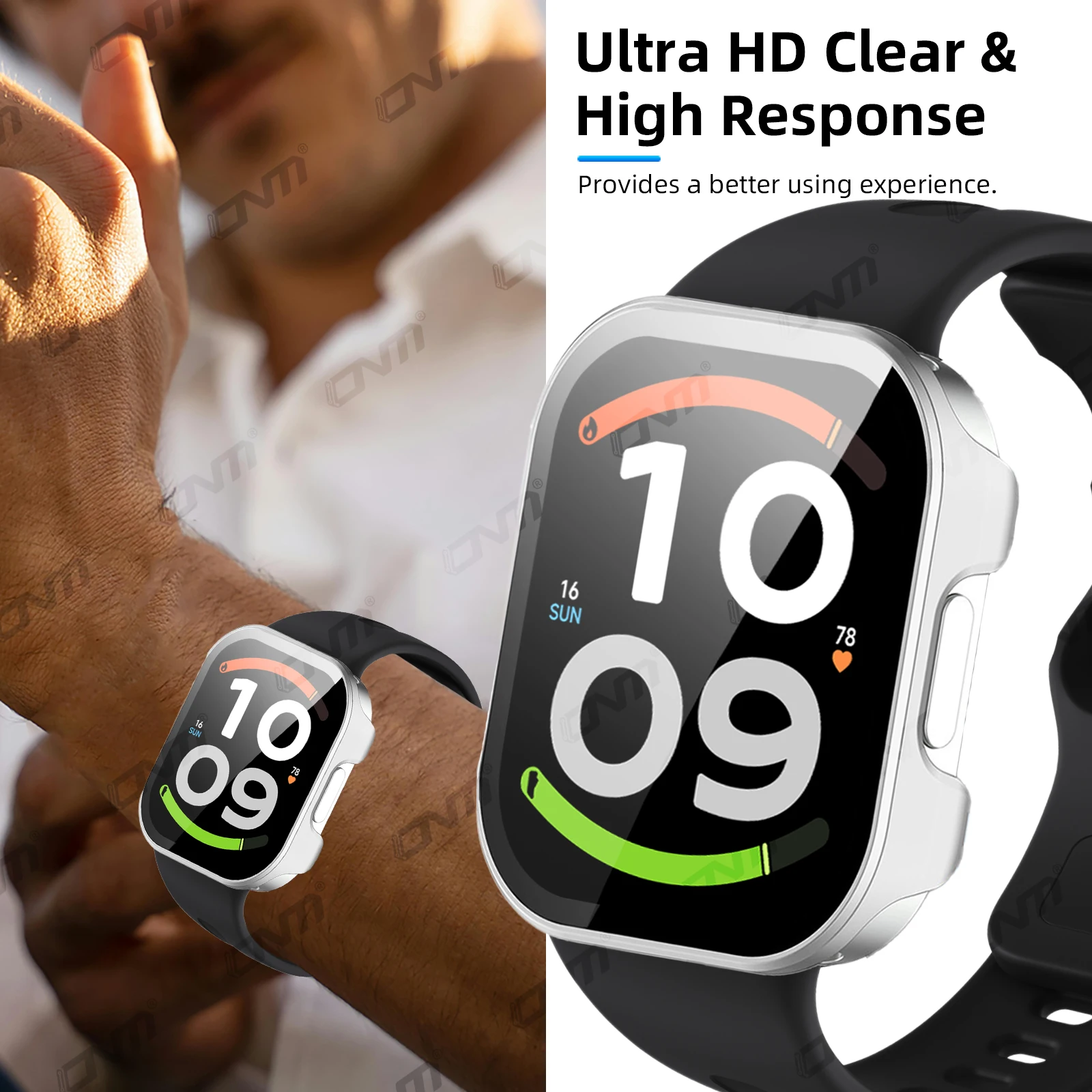 Hülle für Redmi Watch 6 Active, gehärtetes Glas Displayschutzfolie & harter PC-Schutzrahmen für Watch 6 Active Zubehör. – Detail 6