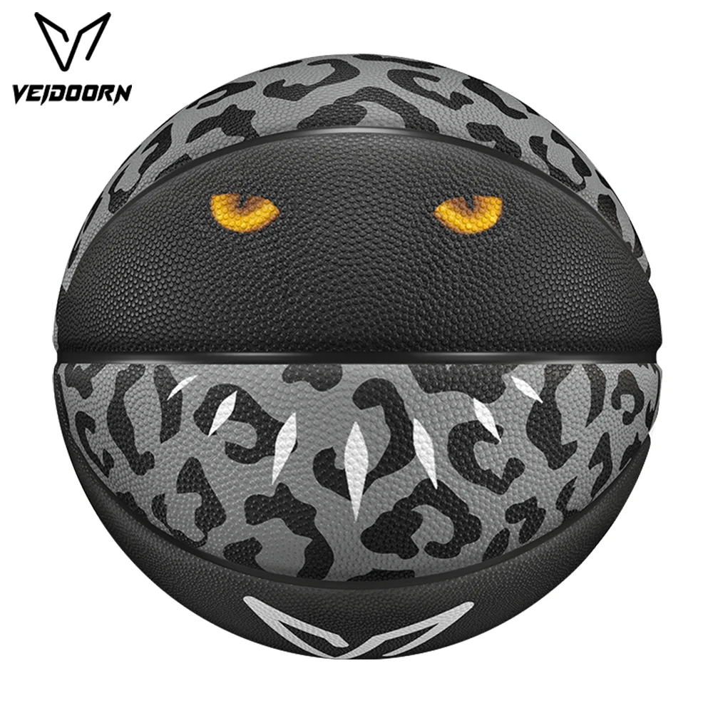 Official Size 7 Rubber Basketball with Black Panther Design Outdoor Indoor Training Basketball Durable Bounce Grip Street Pro