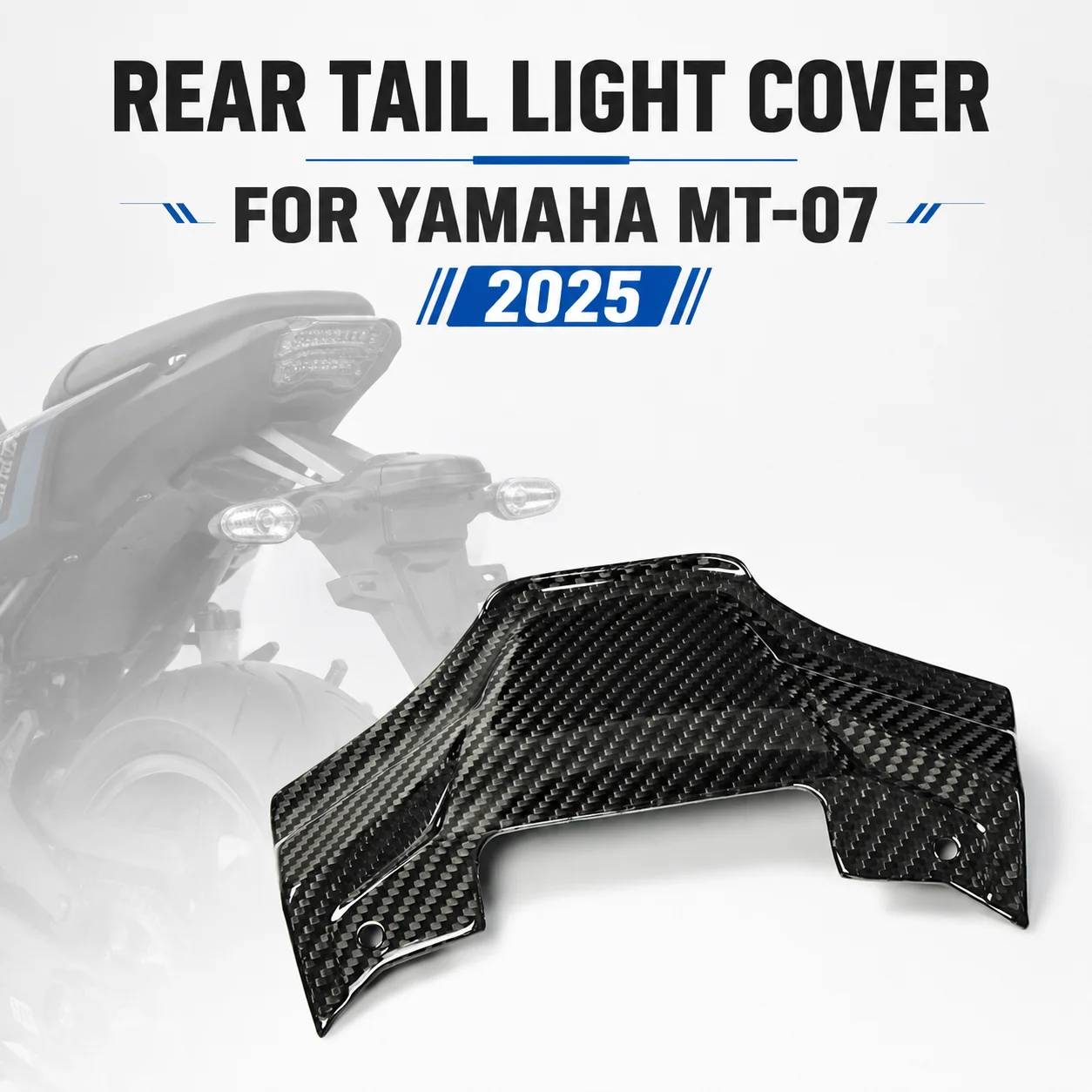 Rear Tail Light Cover Tail Lamp Trim Carbon Fiber Rear Tail Section for Yamaha MT07 MT-07 2025 Motorcycle Accessories Moto Parts