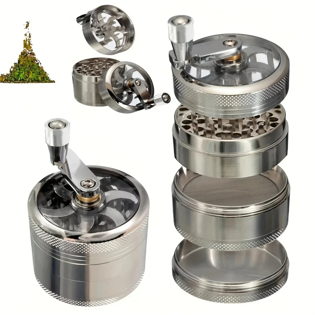 40mm Four-Layer Tobacco Pipe Grinder Zinc Alloy Manual Mini Grinder