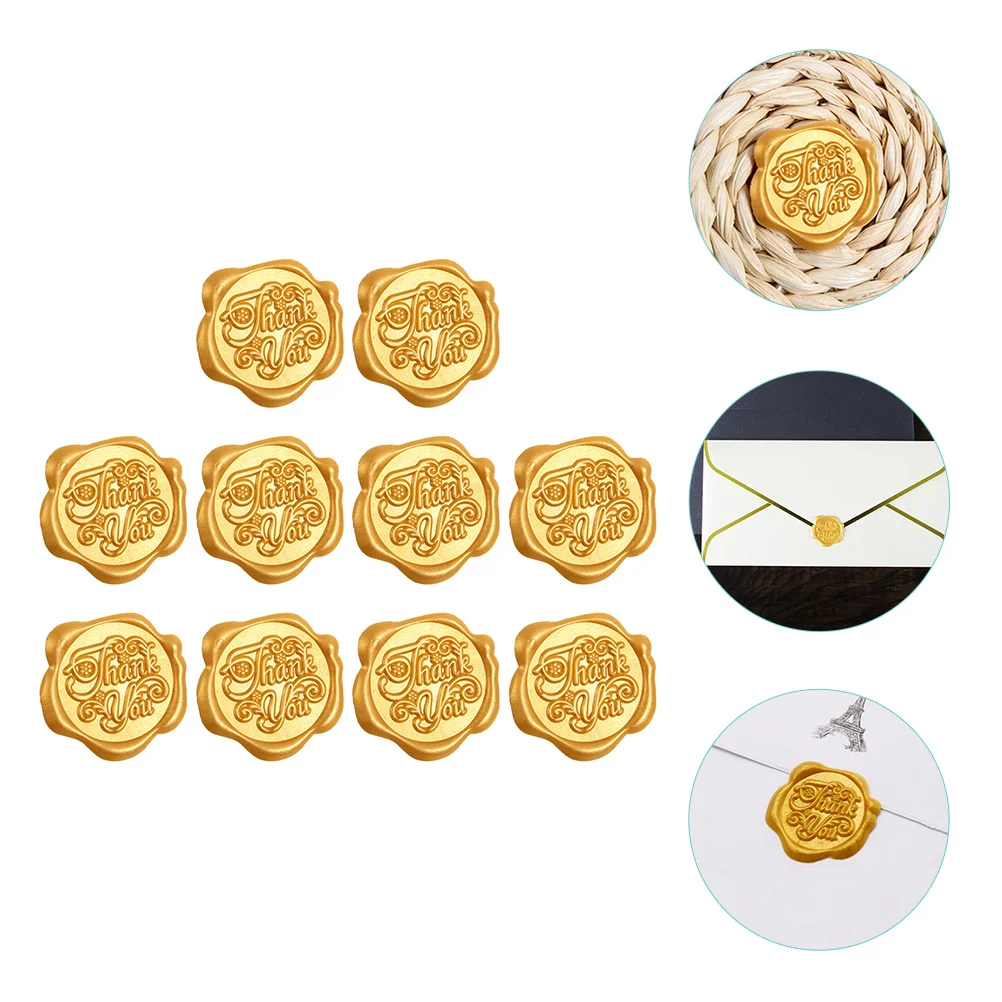 10 Pcs Sealing Stickers Lacquer Envelope Wedding Invitation Double Sided Tape Wax Decals