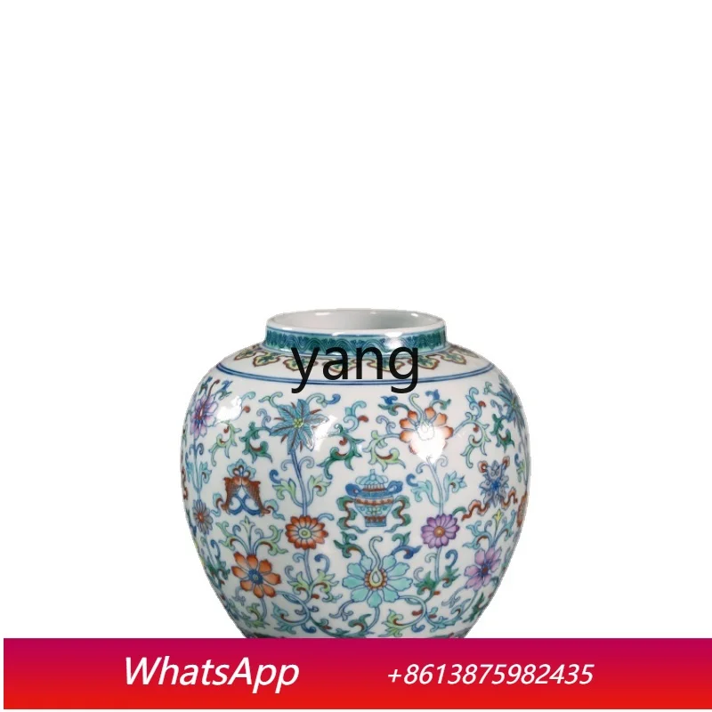 cx  Jar Jingdezhen Porcelain Hand Painted Temple Jar Tea Storage Jar Tea in Bulk Household Tea Container Gift Box