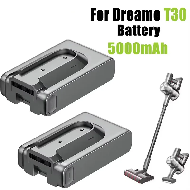 Compatible with Dreame T30 R20 vacuum cleaner battery  5000mAh replacement battery, rechargeable and removable