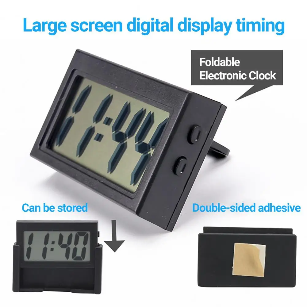 นาฬิกาอิเล็กทรอนิกส์ Self-กาวมินิจอแสดงผล LCD หน้าจอขนาดใหญ่ตารางแดชบอร์ดโต๊ะดิจิตอลนาฬิกาสำหรับ Home
