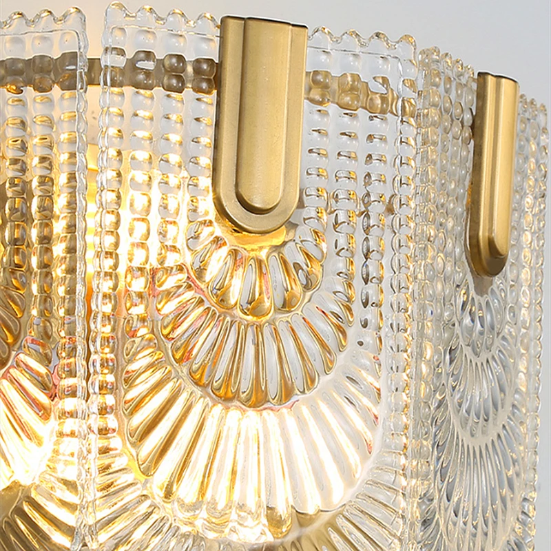 フレンチクリスタルウォールランプ北欧ミニマリストガラスウォールライトリビングルーム背景壁ベッドヘッド通路装飾クリエイティブウォール燭台
