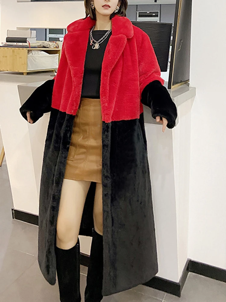 ZMEENNA-Manteau en fausse fourrure à manches longues pour femmes, pardessus OutChester, vêtements d'hiver, optique, chaleur, noir, rouge, nouveaux abonnés, automne, 2024