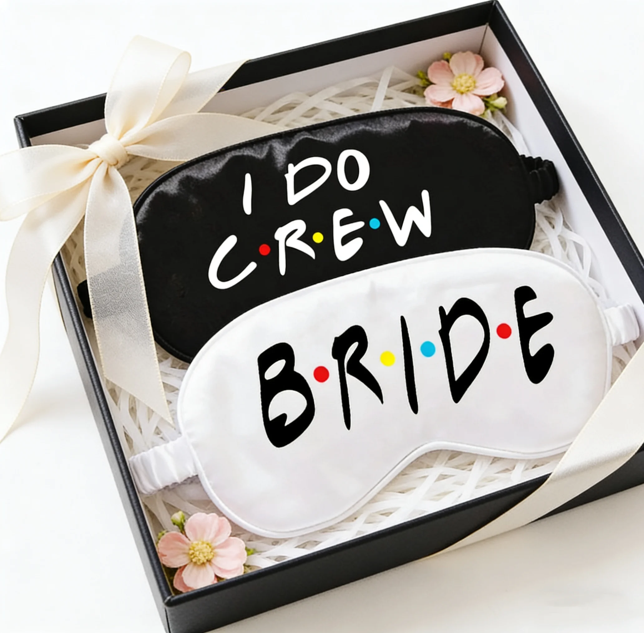 1PCS BRIDE/IDO CREW Antifaz para ojos en blanco y negro, accesorio de fotografía para decoración de fiestas de boda, regalo creativo para bodas
