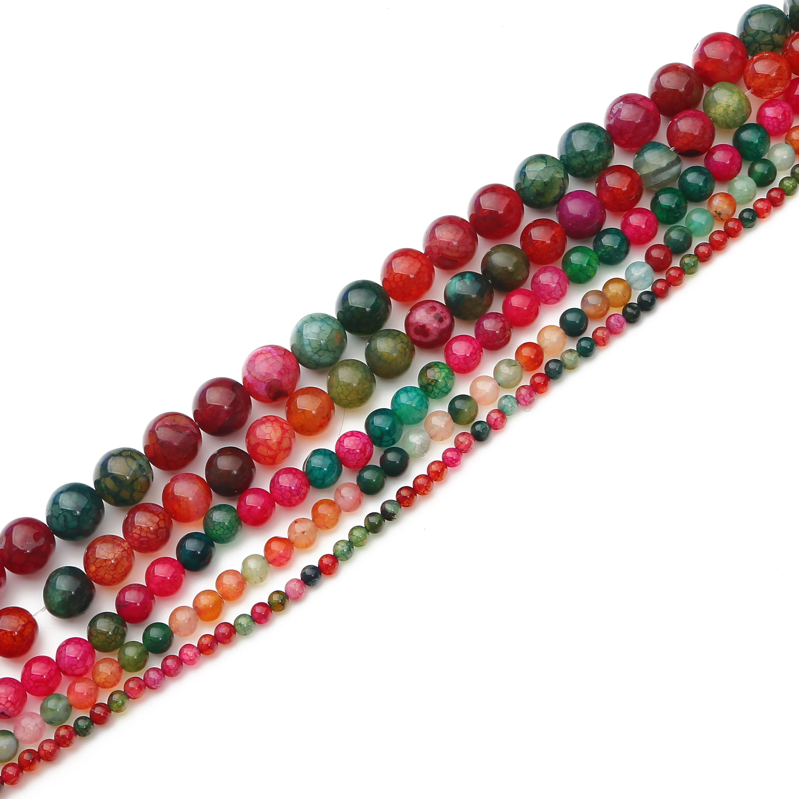 4-12mm Naturstein-Turmalin-Achat-Perlen, runde Abstandshalterperlen, lose Perlen für die Schmuckherstellung, DIY-Armbänder, Halsketten, Ohrring-Zubehör – Detail 1