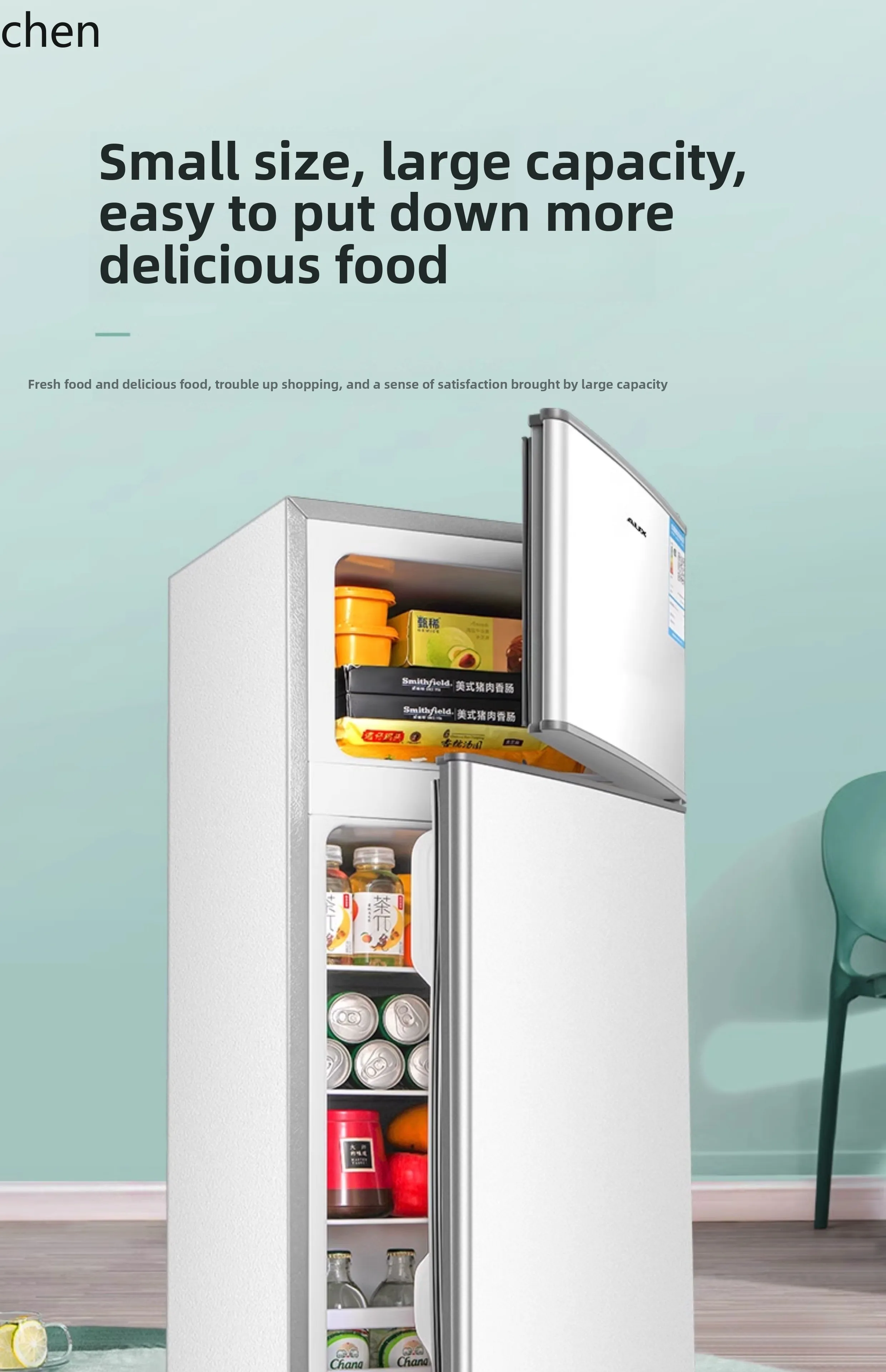 HTT Oaks небольшой холодильник на 70 литров, небольшая комната для аренды, энергосберегающий двухдверный холодильник для общежития и офиса