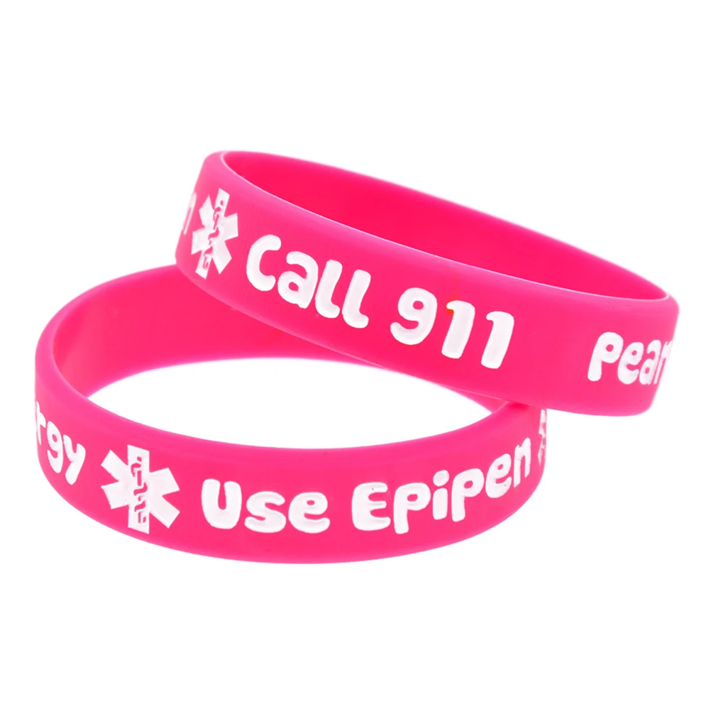 

4pcs Medical Warning Silicone Bracelets Kids Girls Elastic Wristbands Party Accessories Durable Straps Fitness
