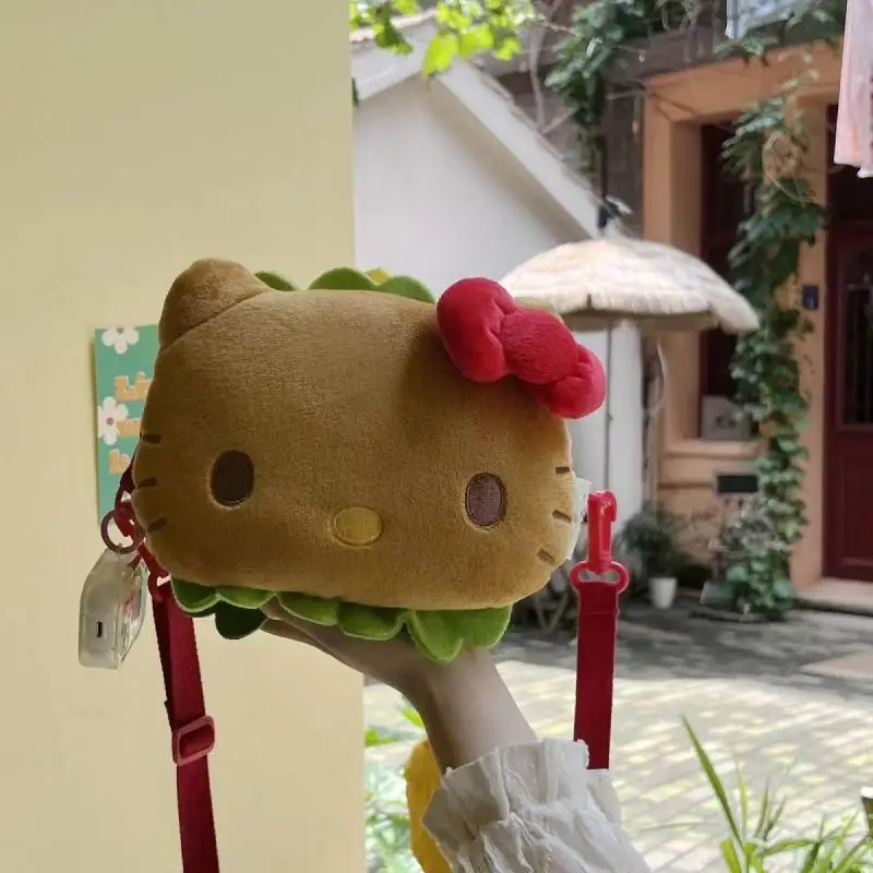 Śliczne Sanrio Hello Kitty z serii hamburgerów pluszowa zabawka torba na ramię Crossbody kreskówka słodka dziewczyna torba prezent urodzinowy