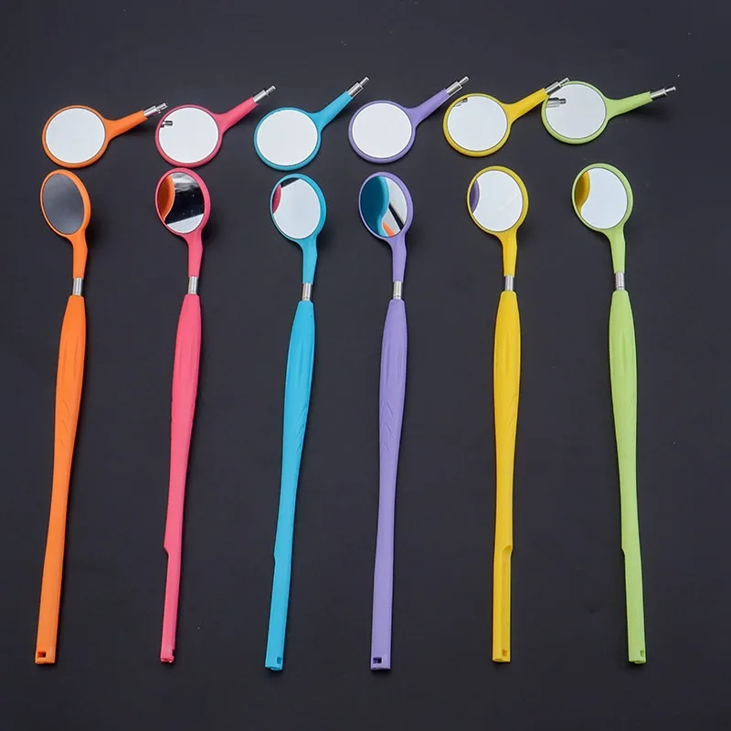 

1pc Dental Mouth Mirrors Autoclavable Dental Clinic Tools Colorful Mirrors Single Sided Front Surface