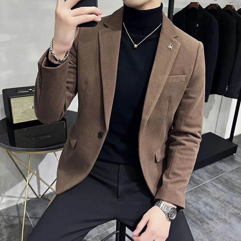 Thickened men's casual fashion jacket casual suit73