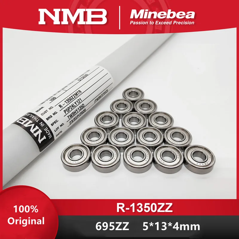 

Original Minebea NMB bearing R-1350ZZ 5*13*4mm 695ZZ miniature ball bearings 1350 695 695Z 5x13x4 mm