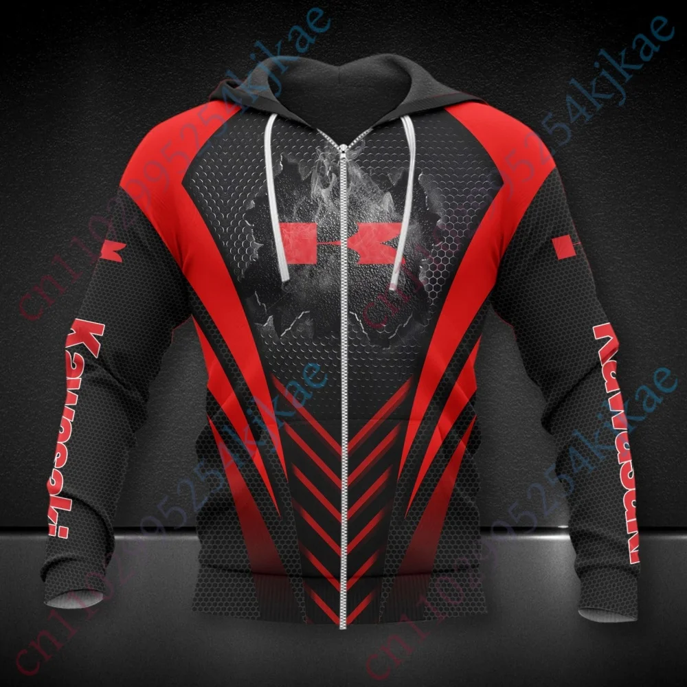 Kawasaki パーカー男性用衣類スポーツ長袖フード付きジップアップ原宿フード付きスウェットシャツユニセックスカジュアルストリートプルオーバー