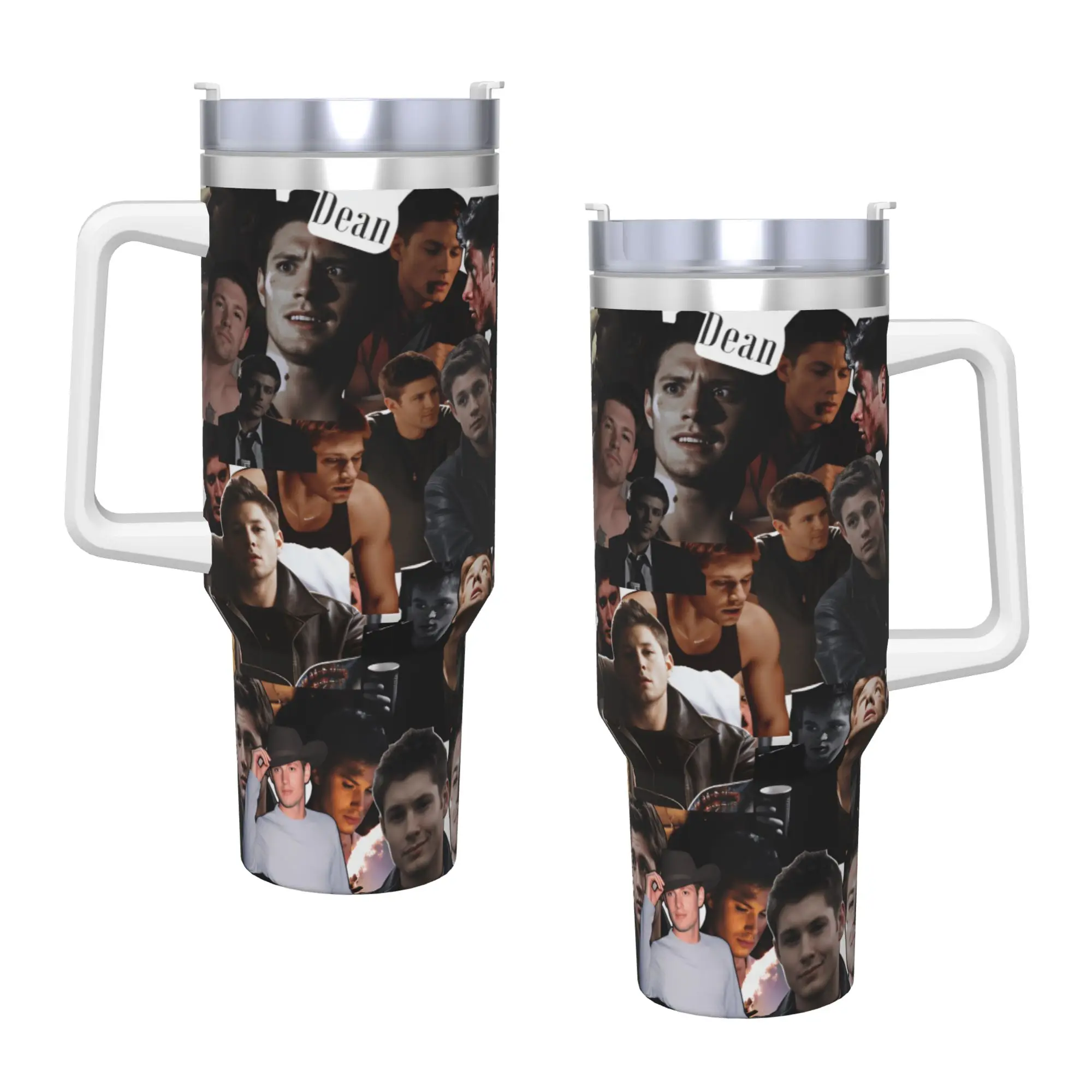 Sam Winchester Supernatural Collage Printed Stainless Steel Tumbler  Travelist Mugs Cup 40oz Hot Milk Tea Water Bottle