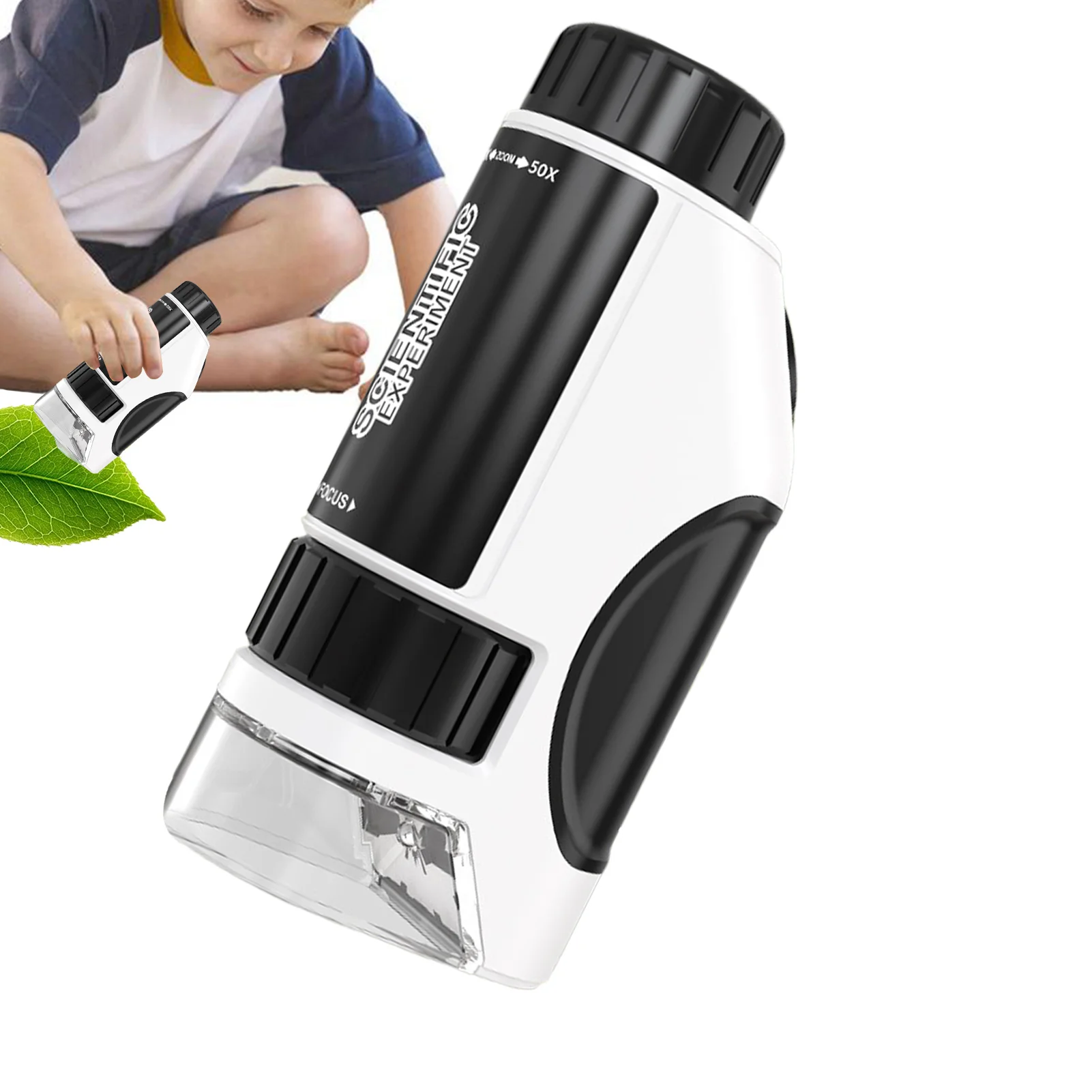 Microscope 60-120x Lab Handheld Microscope Battery Powered LED Light Source Science Experiments For Kids Beginner Preschool