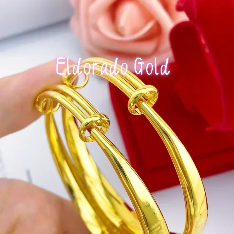 

Золотой браслет Eldorado 9999 пробы, 24K, из чистого золота, утолщенный, вес 10 нанограмм, с лазерной гравировкой, Baifu, раздвижной, дизайн «Великая стена»