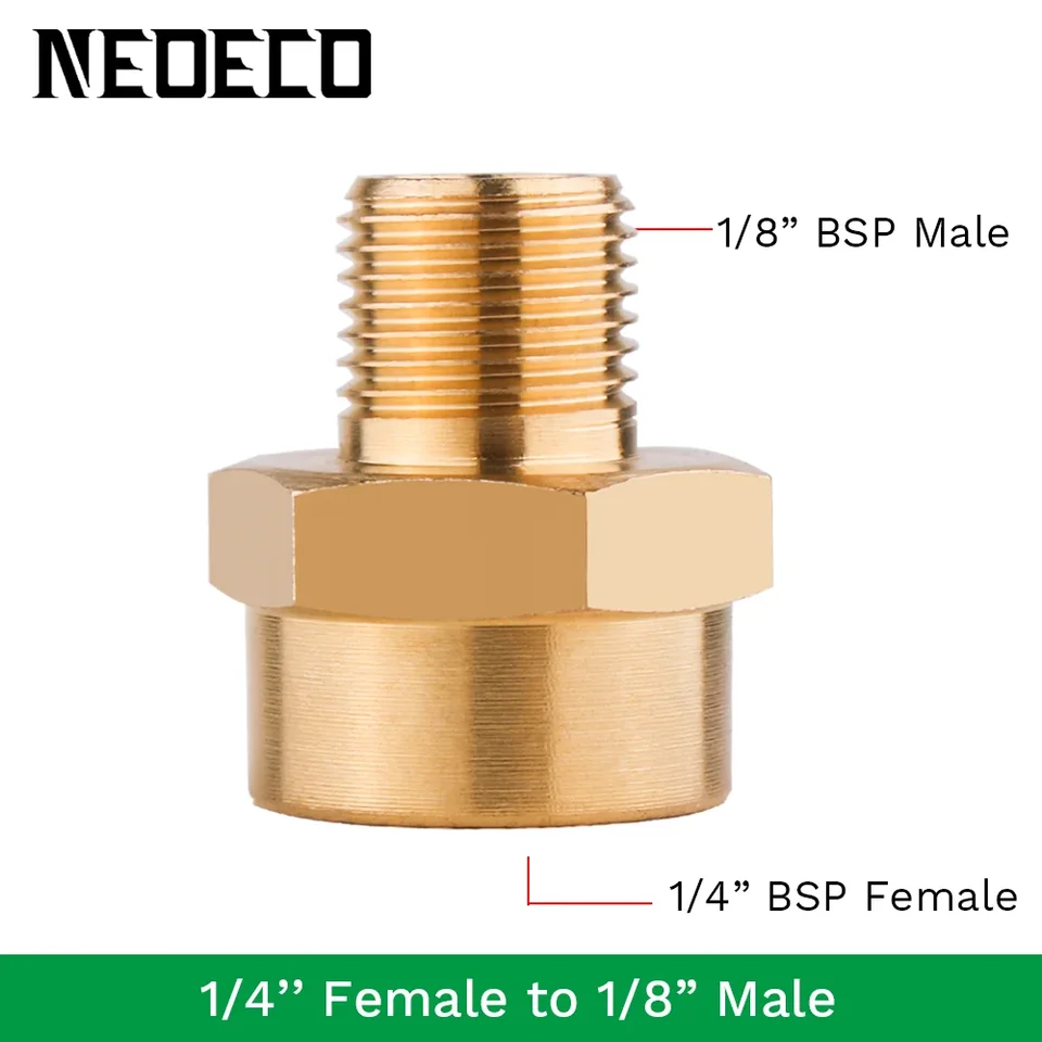 2 Stuks Messing Slangadapter – Verloopstuk 1/2 Inch BSP Naar 1/4 Inch BSP Mannelijk, Voor Gasfornuis En Grill