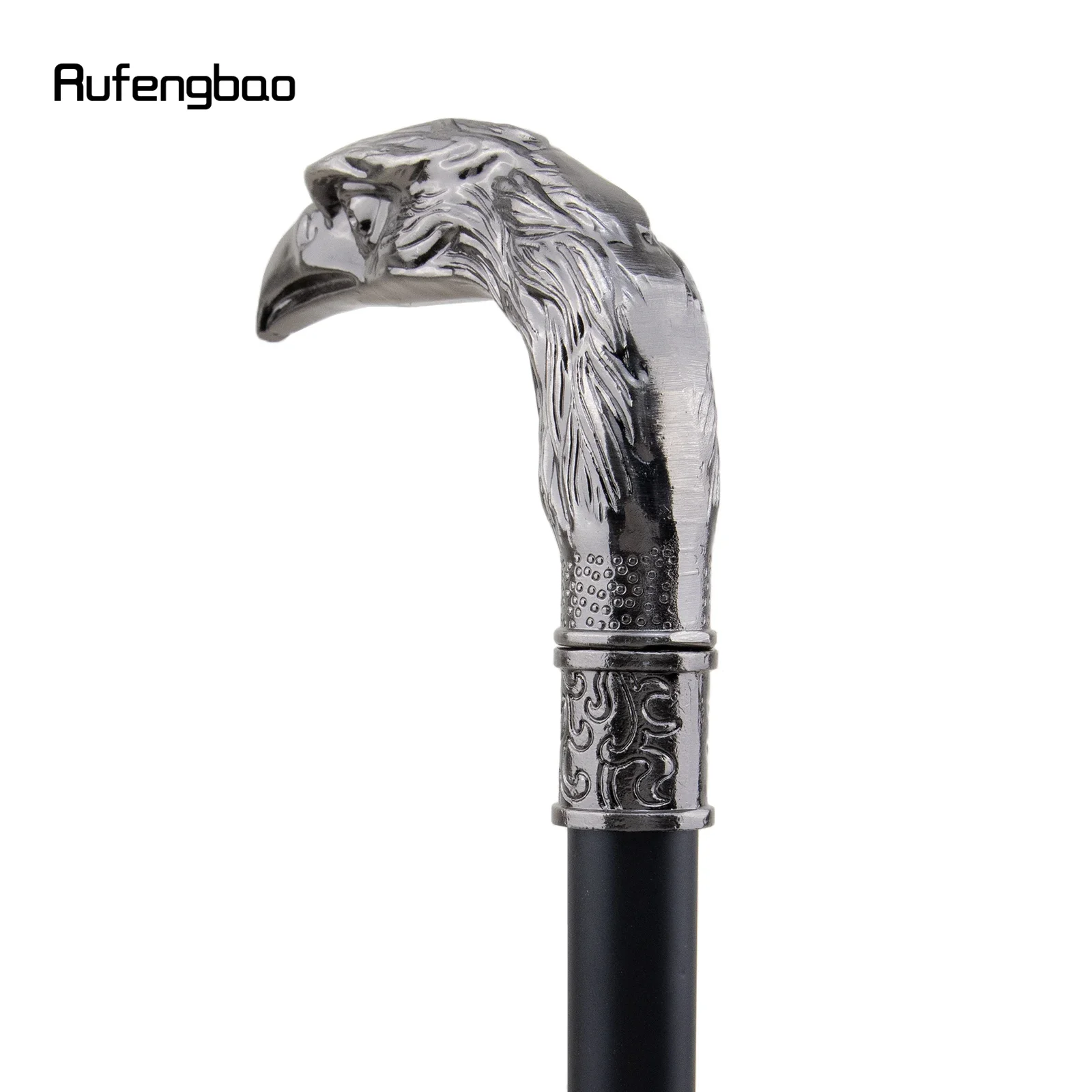 Silver Eagle Long Head Totem  Single Joint Fashion Walking Stick Decorative Cospaly Party Walking Cane Halloween Crosier 93cm