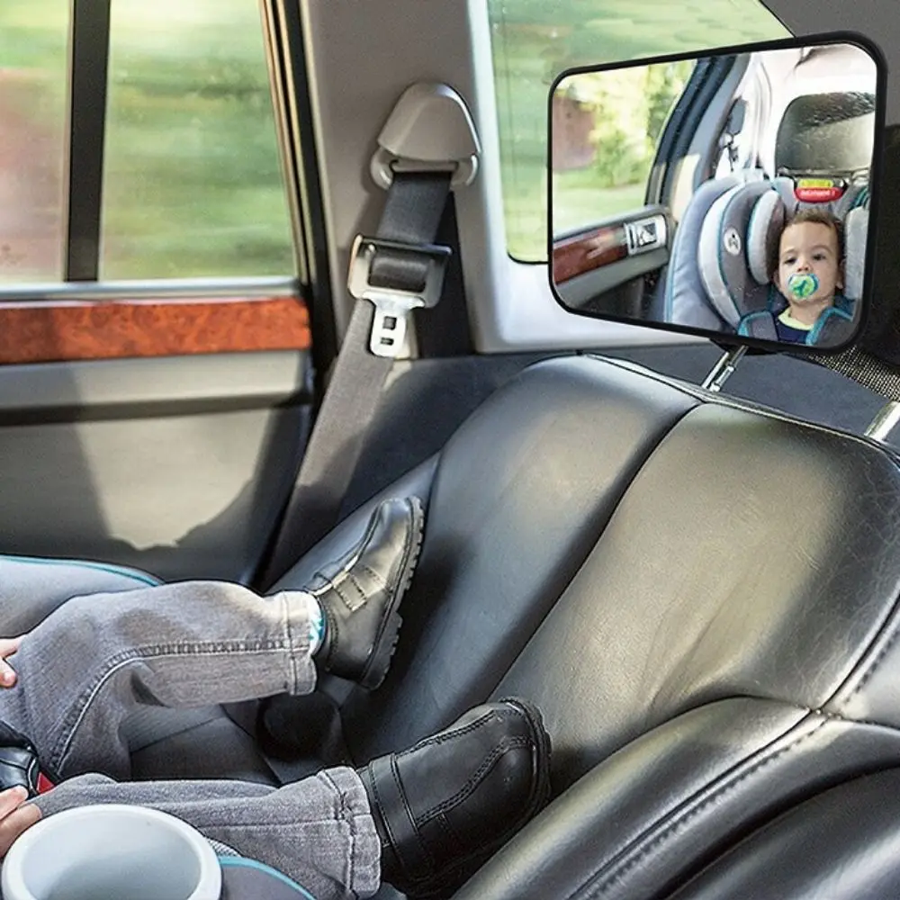Espejo estable para coche de bebé, acabado mate Premium, asiento trasero seguro, espejo de seguridad voltado, espejo retrovisor acrílico inastillable para bebé