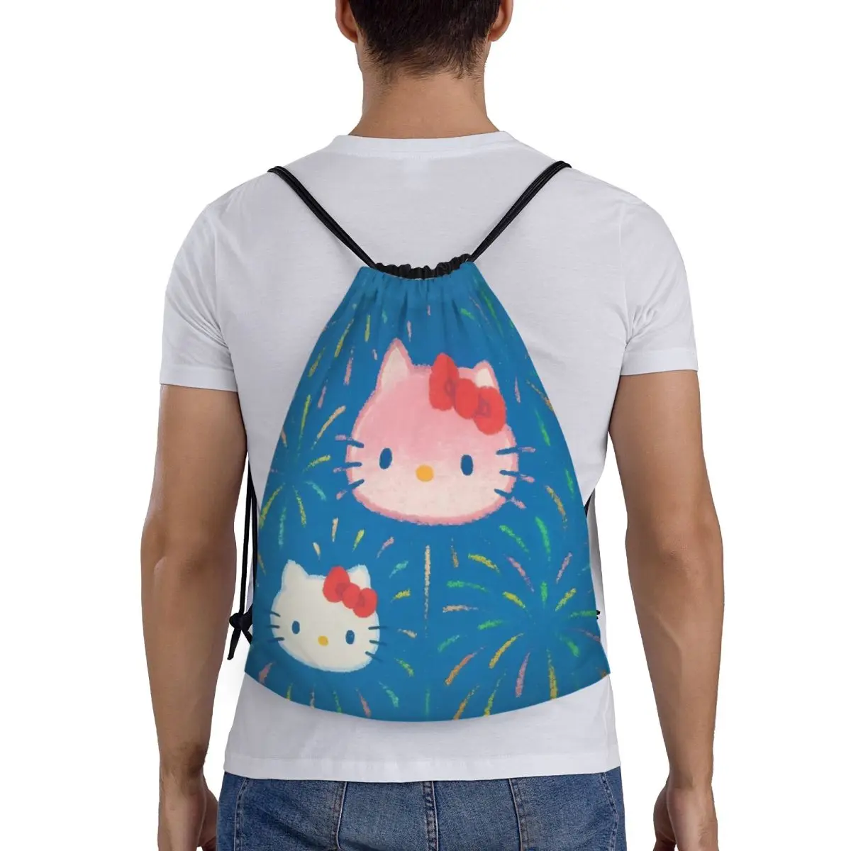 مرحبا كيتي الكرتون الرباط أكياس الرياضة على ظهره الصالة الرياضية Sackpack سلسلة أكياس لركوب الدراجات #5