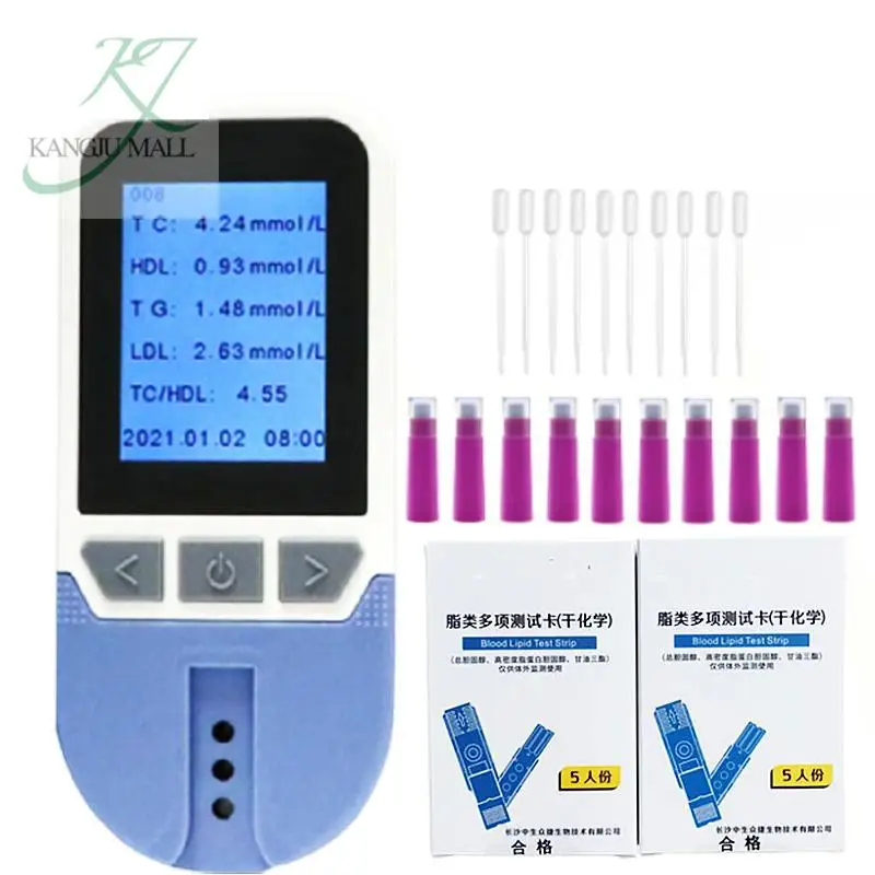 

Lipid Profile Meter 4 In 1 Total Cholesterol Tc Triglyceride Tg High Low Density Lipoprotein Hdl 1 Meter 10 Strips