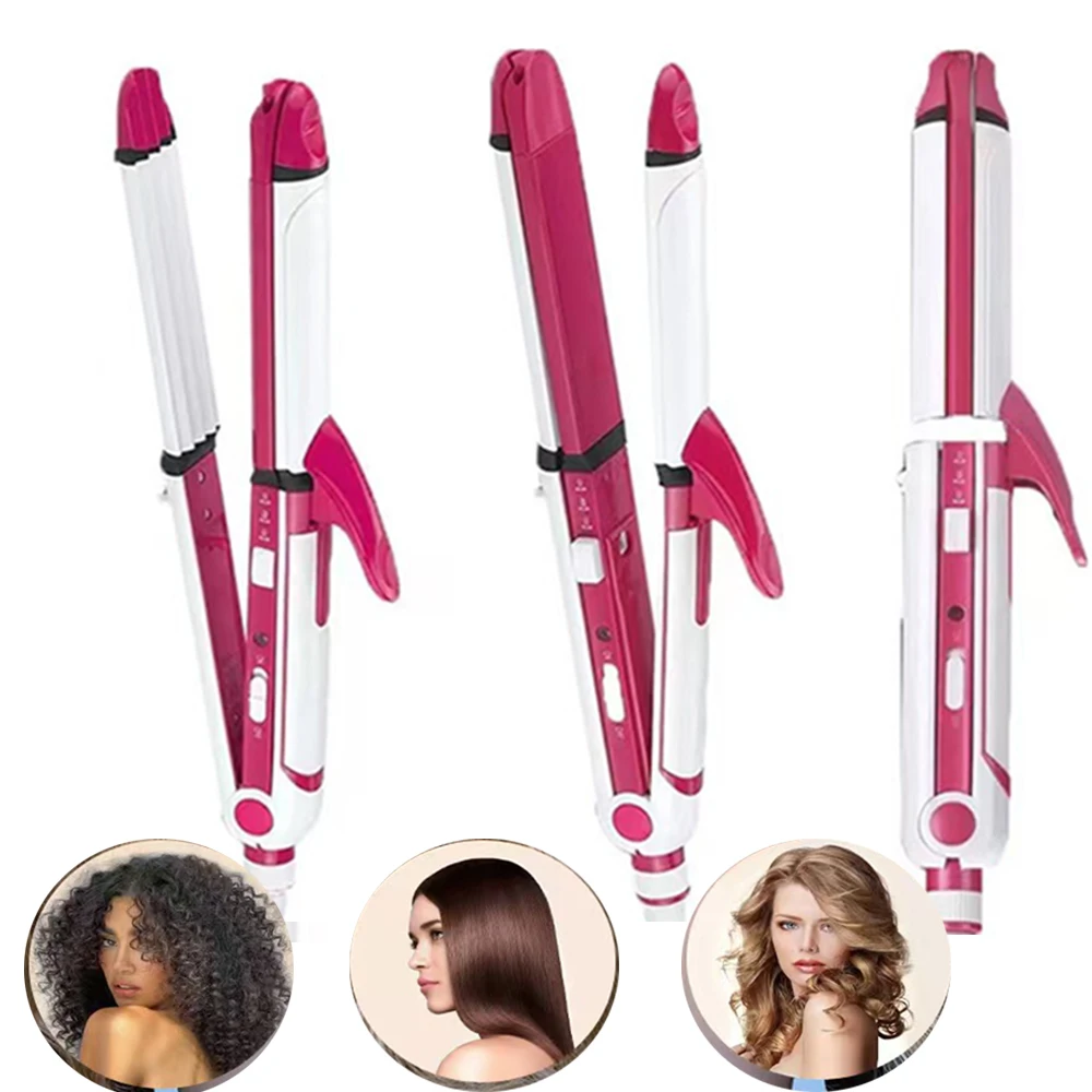 Multifunctional 3-in-1 Hair Styling Tool Straightener Curler Crimper Flat Iron Wave Maker Corn Hair Waver for Salon And Home Use