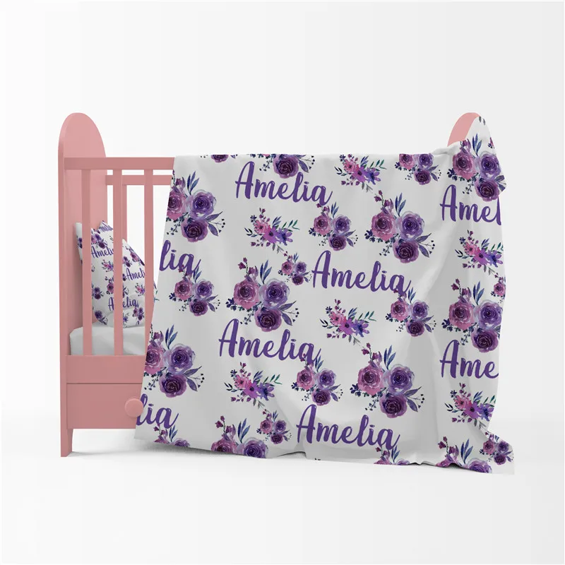 Manta envolvente para bebé recién nacido, edredón 100% de algodón con estampado de nombre personalizado, ropa de cama infantil, regalo para cuna y