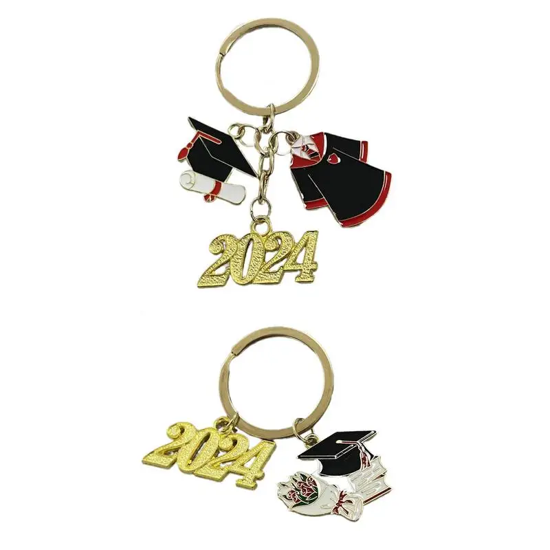 Graduation Keychain 2024 Metal Graduation Accessories 2024 Senior Keychain Portable Graduation Charm Graduation Decorations For